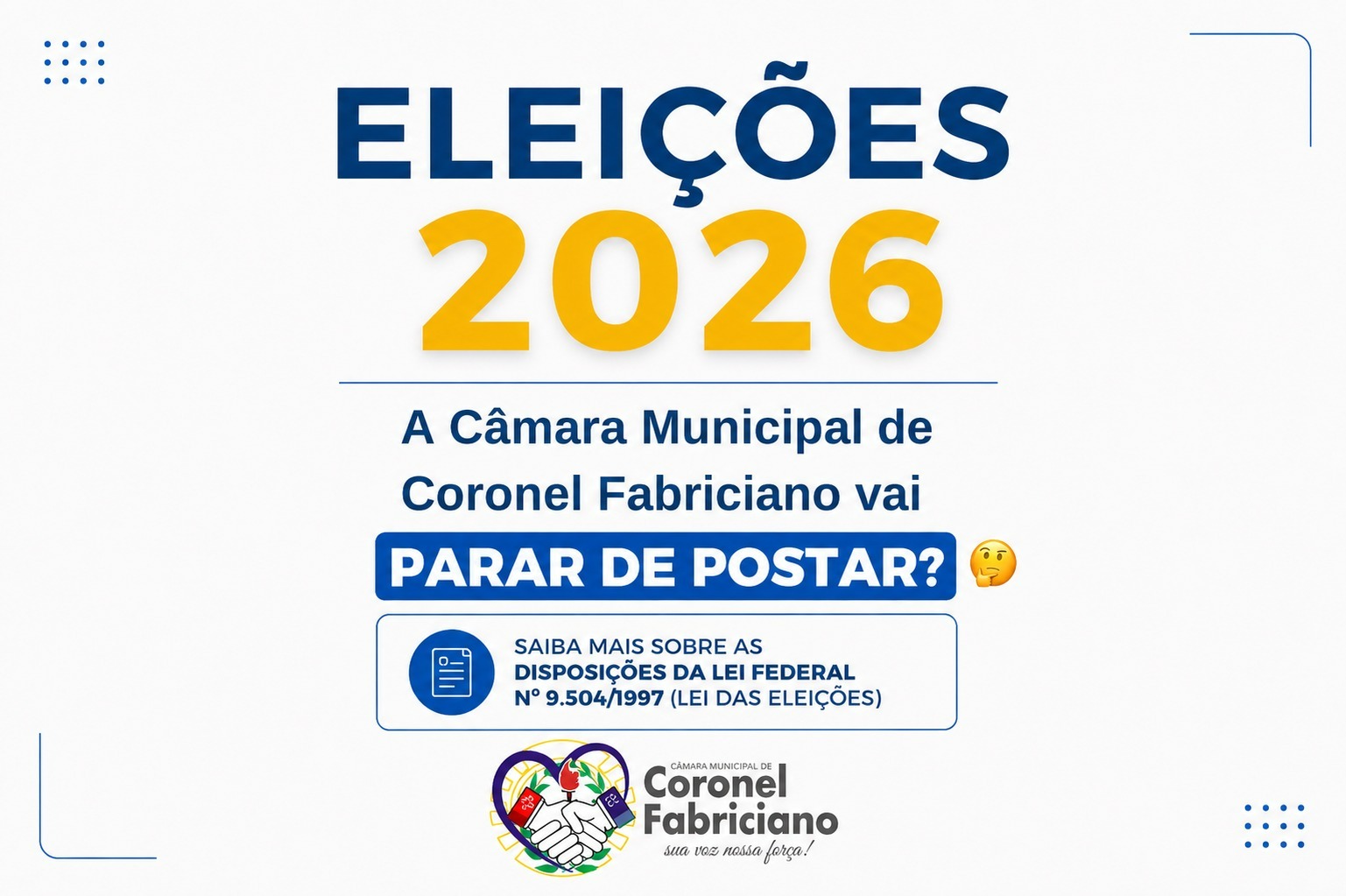 O que se pode publicar no site da Câmara Maravilha no período eleitoral